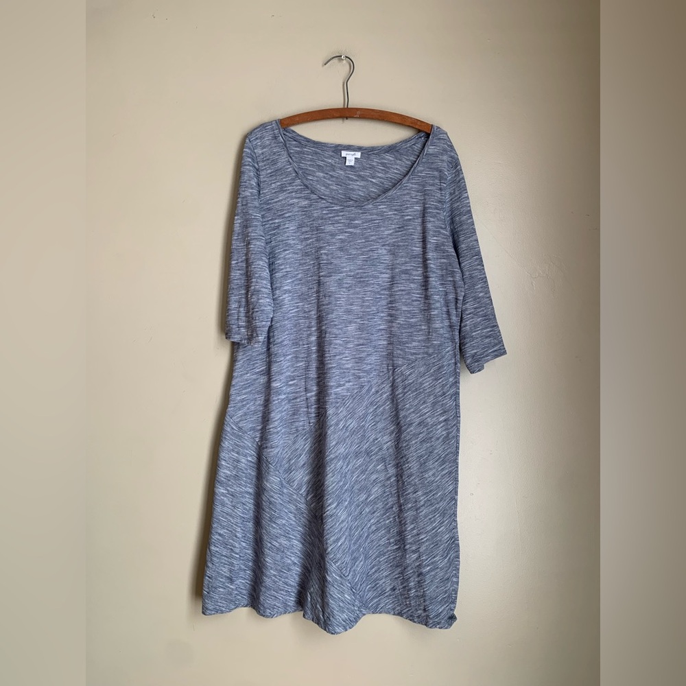 PureJill By J.JILL Women’s Size Large Blue Heather Asymmetrical Seamed Dress